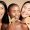 Face, fruits and women in portrait with cream for facial care, beauty and natural cosmetics isolate